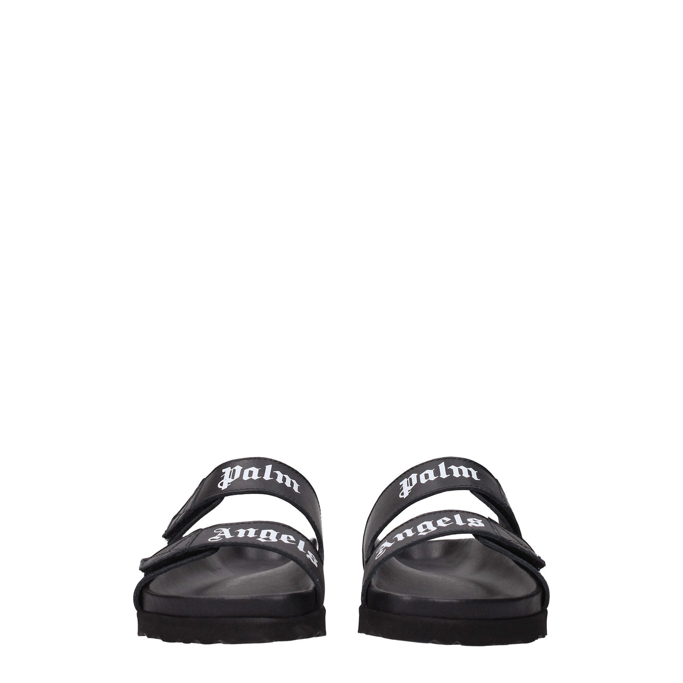 Palm Angels Black Leather Slippers