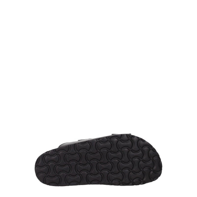 Palm Angels Black Leather Slippers