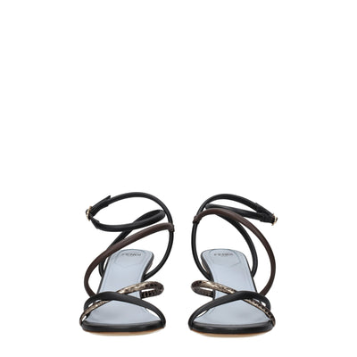 Fendi Multicolor Leather Flat Sandals