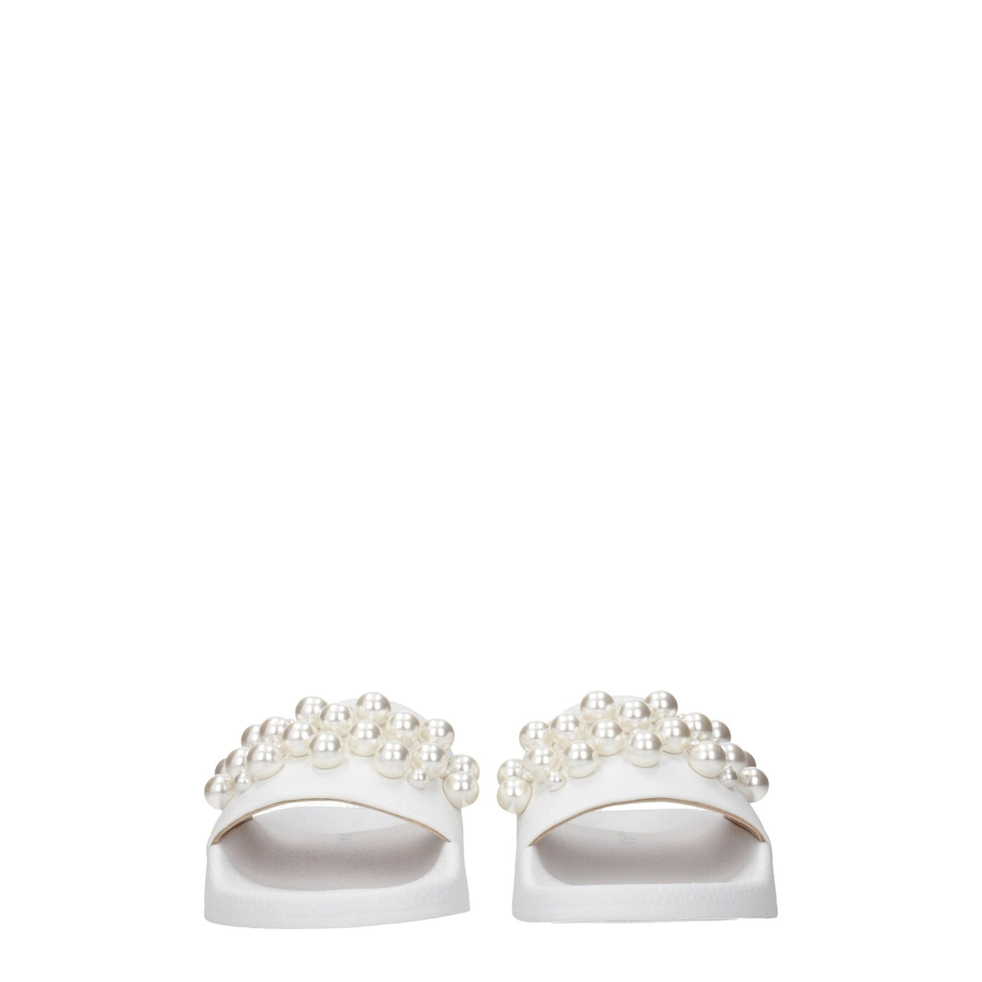 Stuart Weitzman White Leather Slippers