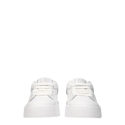 Dolce & Gabbana White Leather Low Tops
