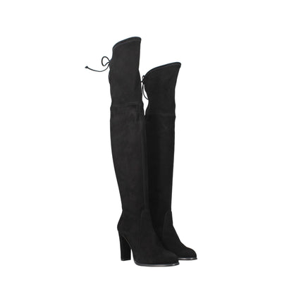Stuart Weitzman Black Leather Over The Knee