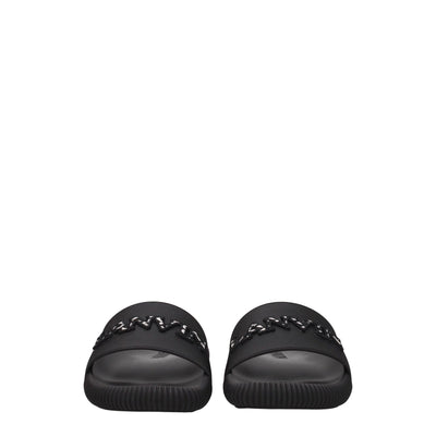 Lanvin Black Cotton Slippers