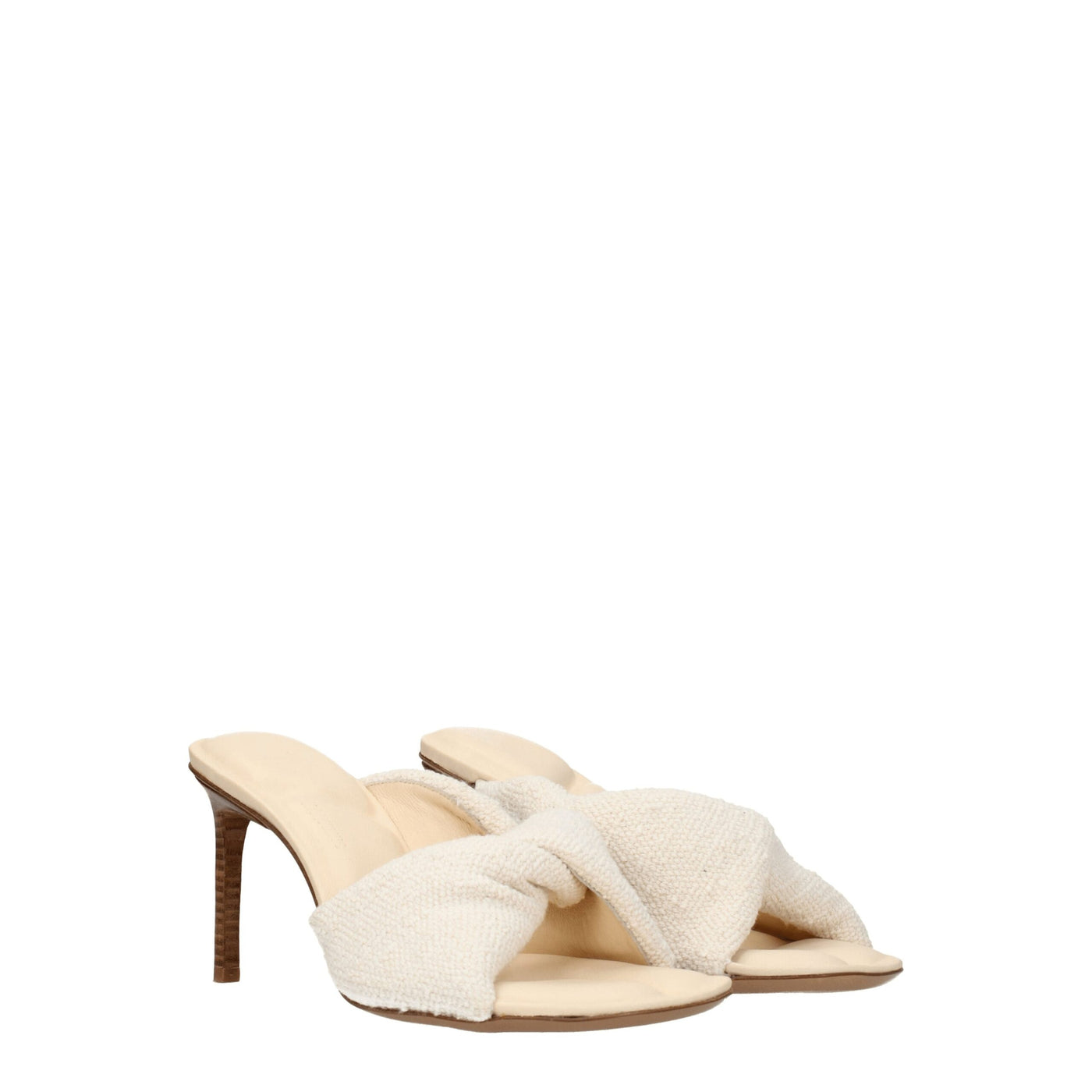 Jacquemus Beige Fabric Stiletto Heel Sandals