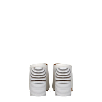 Off-White White Leather Platform Sandals