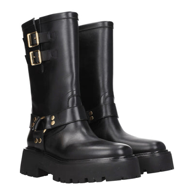 Celine Gold Leather Ankle Boots