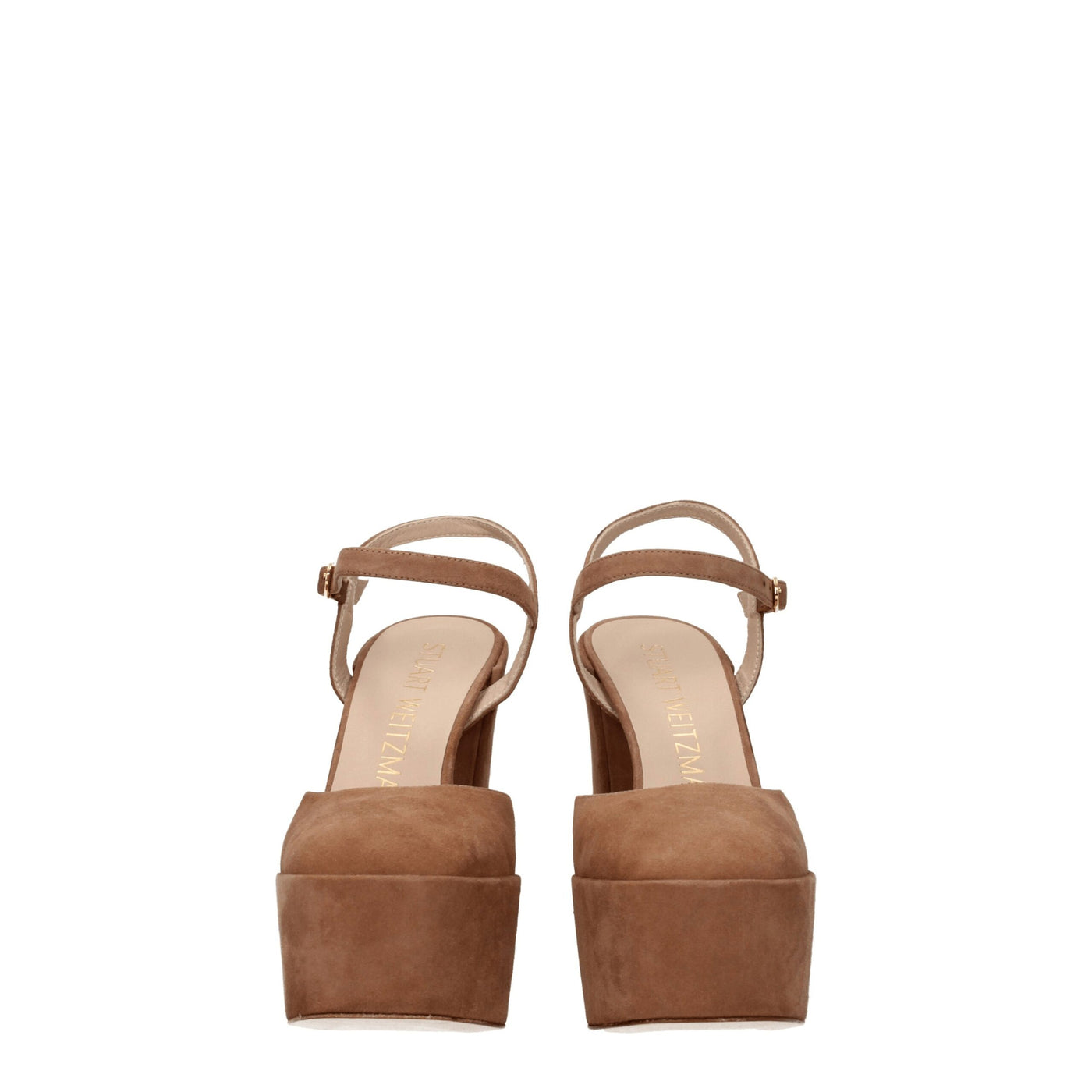 Stuart Weitzman Beige Leather Platform Sandals