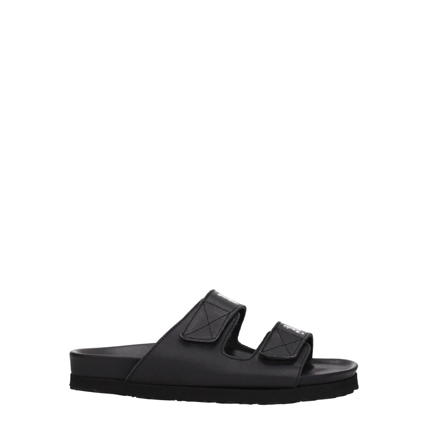 Palm Angels Black Leather Flat Sandals