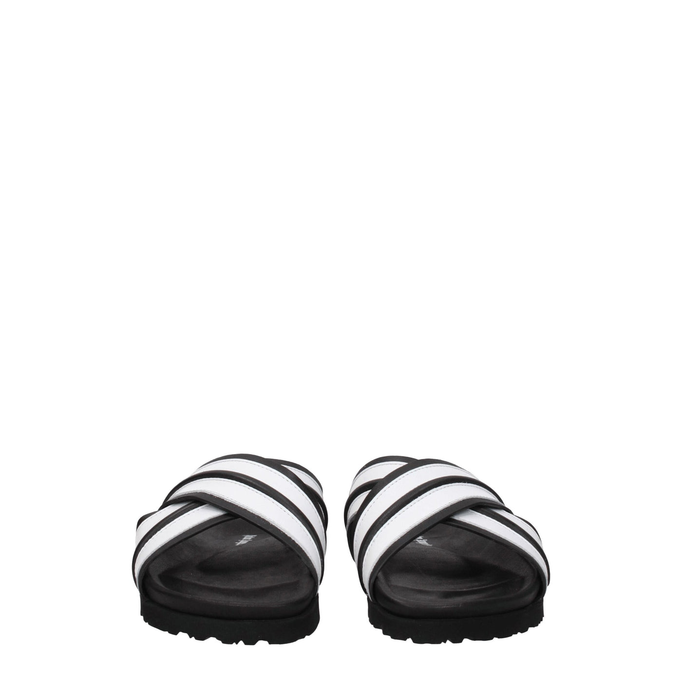 Palm Angels White Leather Slippers
