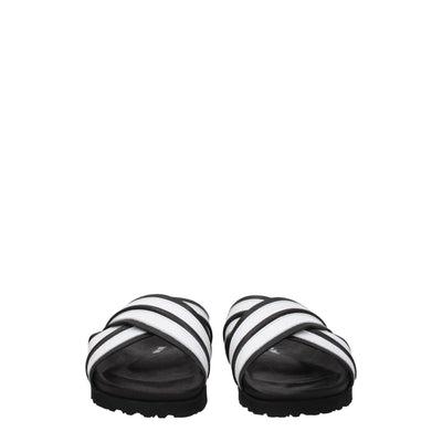 Palm Angels White Leather Slippers