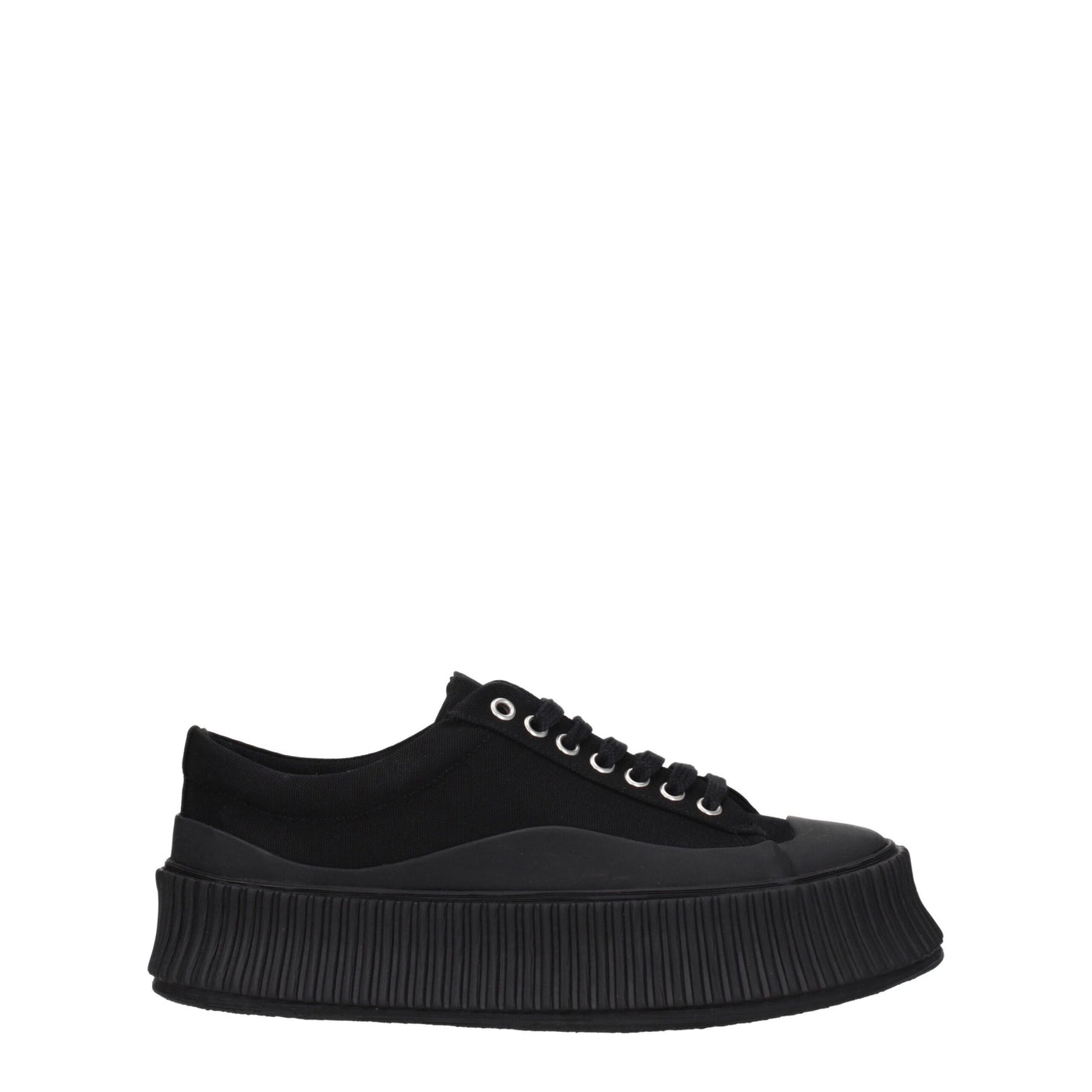 Jil Sander Black Fabric Chunky Sneakers