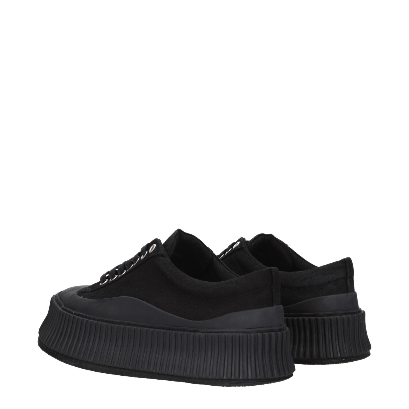Jil Sander Black Fabric Chunky Sneakers
