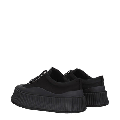 Jil Sander Black Fabric Chunky Sneakers