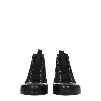 Jil Sander Black Fabric High Top Sneakers