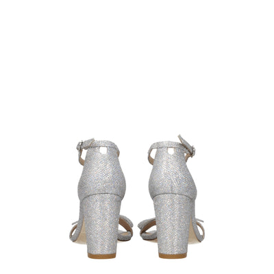 Stuart Weitzman Gray Fabric Platform Sandals