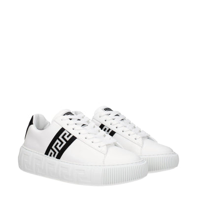 Versace White Leather Low Top Sneakers