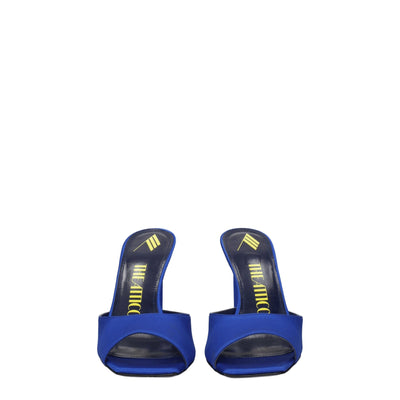 The Attico Blue Satin Stiletto Heel Sandals