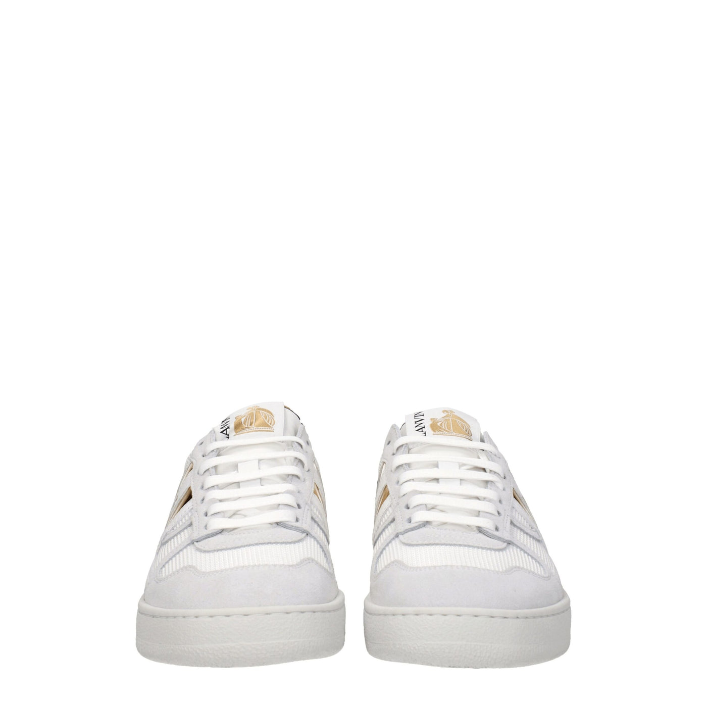 Lanvin White Fabric Low Top Sneakers