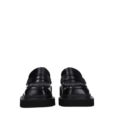 Dolce & Gabbana Black Leather Slip-On Loafers