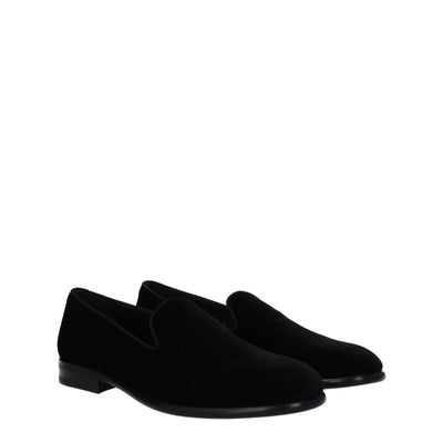 Dolce & Gabbana Black Velvet Slip-On Loafers