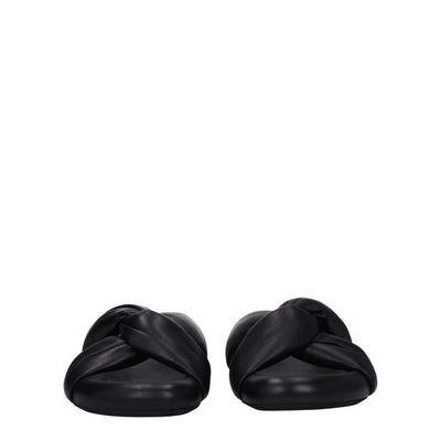 Marni Black Leather Slippers