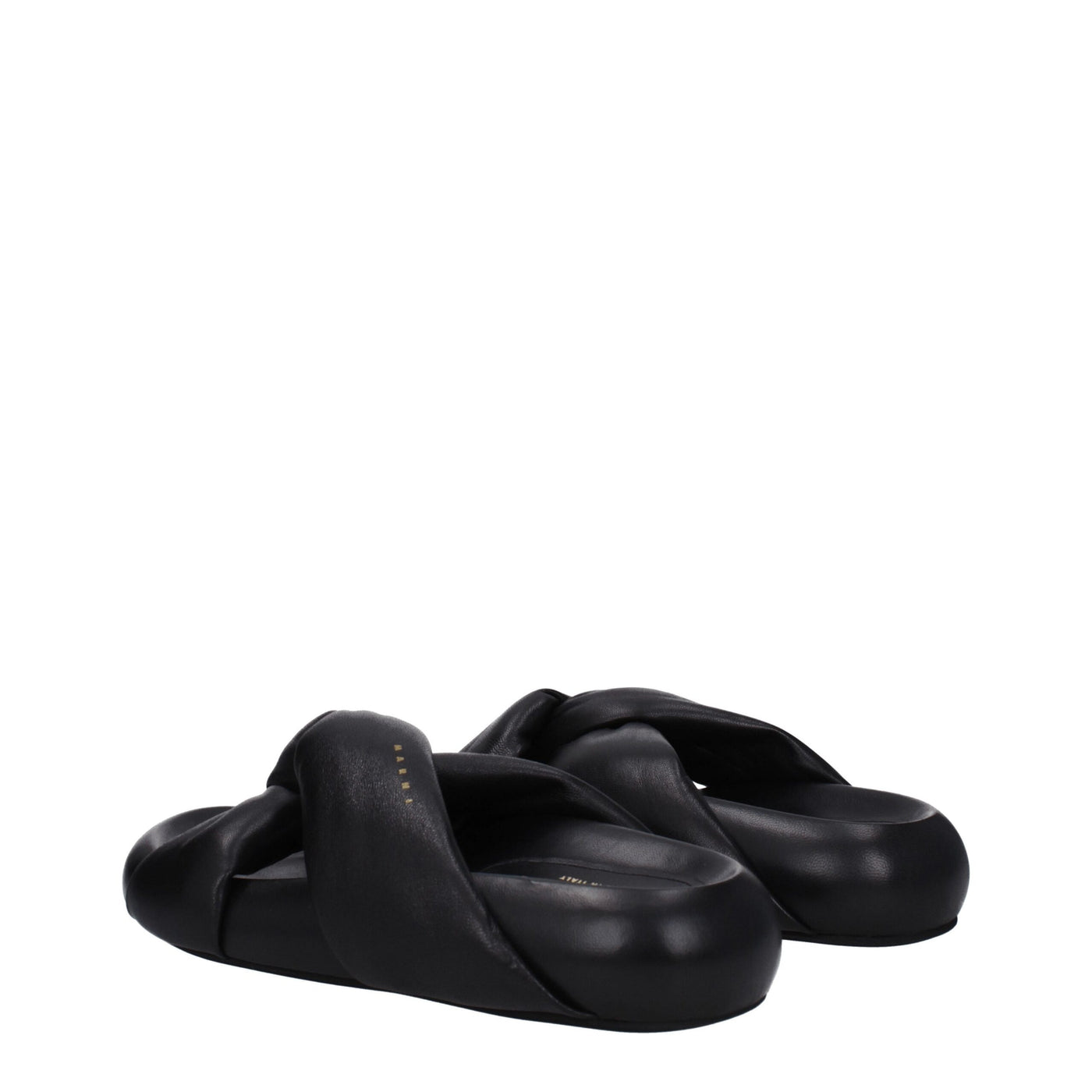 Marni Black Leather Slippers
