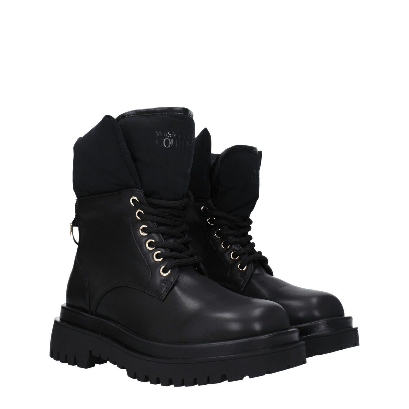 Versace Jeans Black Polyethylene Ankle Boots