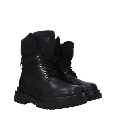 Versace Jeans Black Polyethylene Ankle Boots