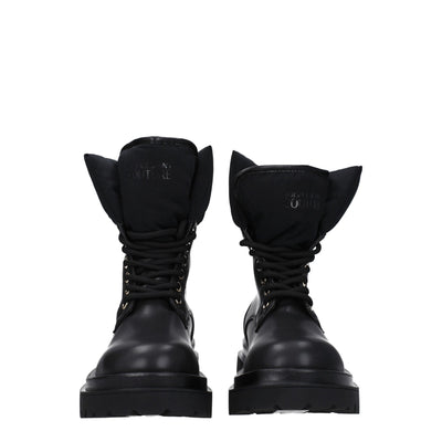Versace Jeans Black Polyethylene Ankle Boots