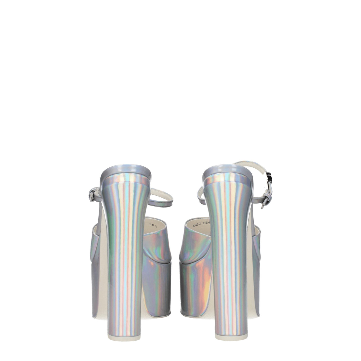 Valentino Garavani Gray Leather Platform Sandals