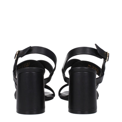 Stuart Weitzman Black Leather Platform Sandals