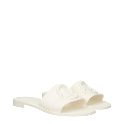 Moncler White Cotton Slippers