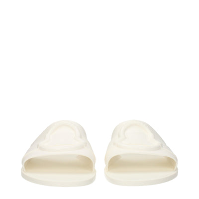 Moncler White Cotton Slippers
