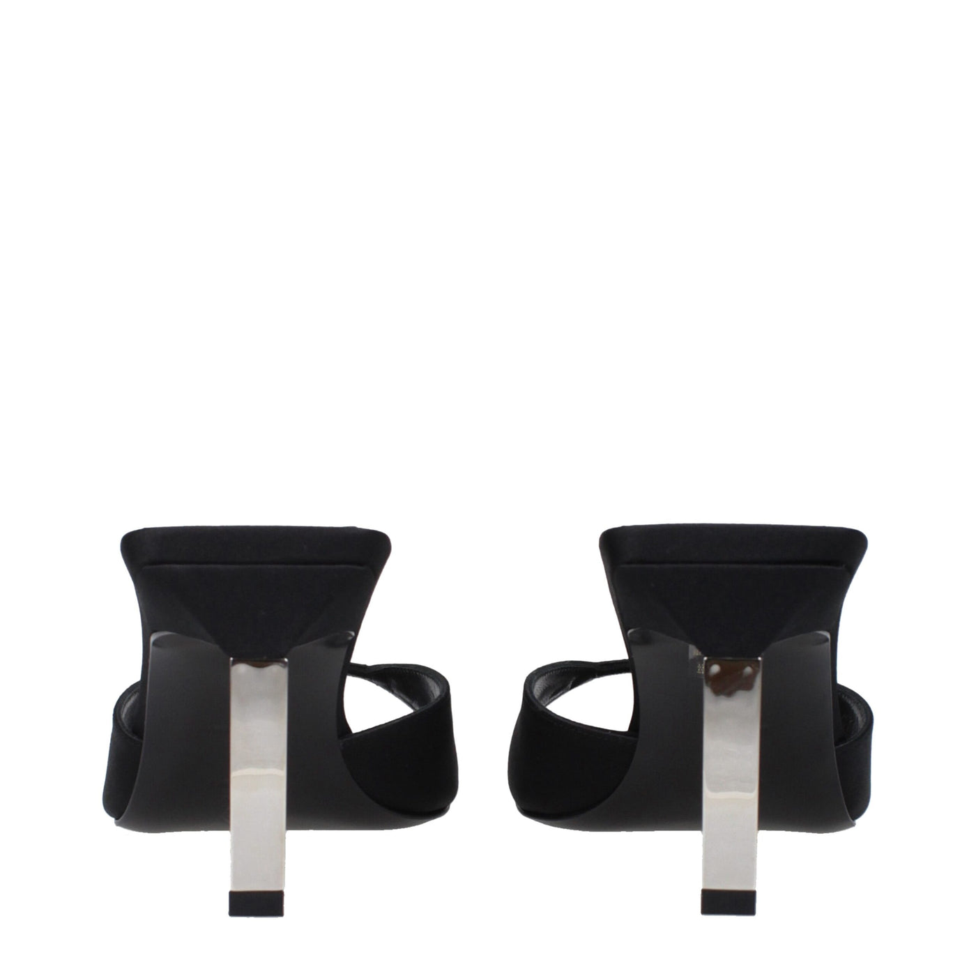 The Attico Black Satin Stiletto Heel Sandals