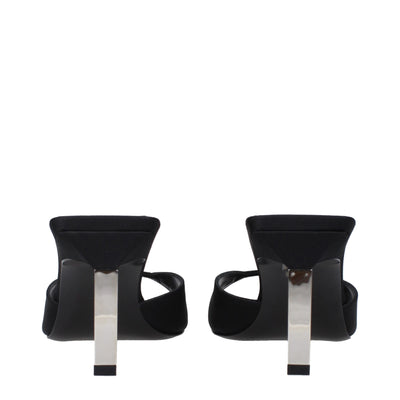 The Attico Black Satin Stiletto Heel Sandals