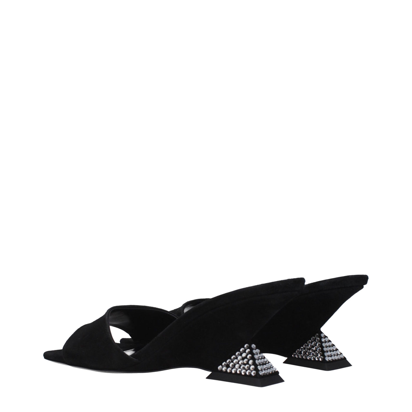 The Attico Black Leather Platform Sandals