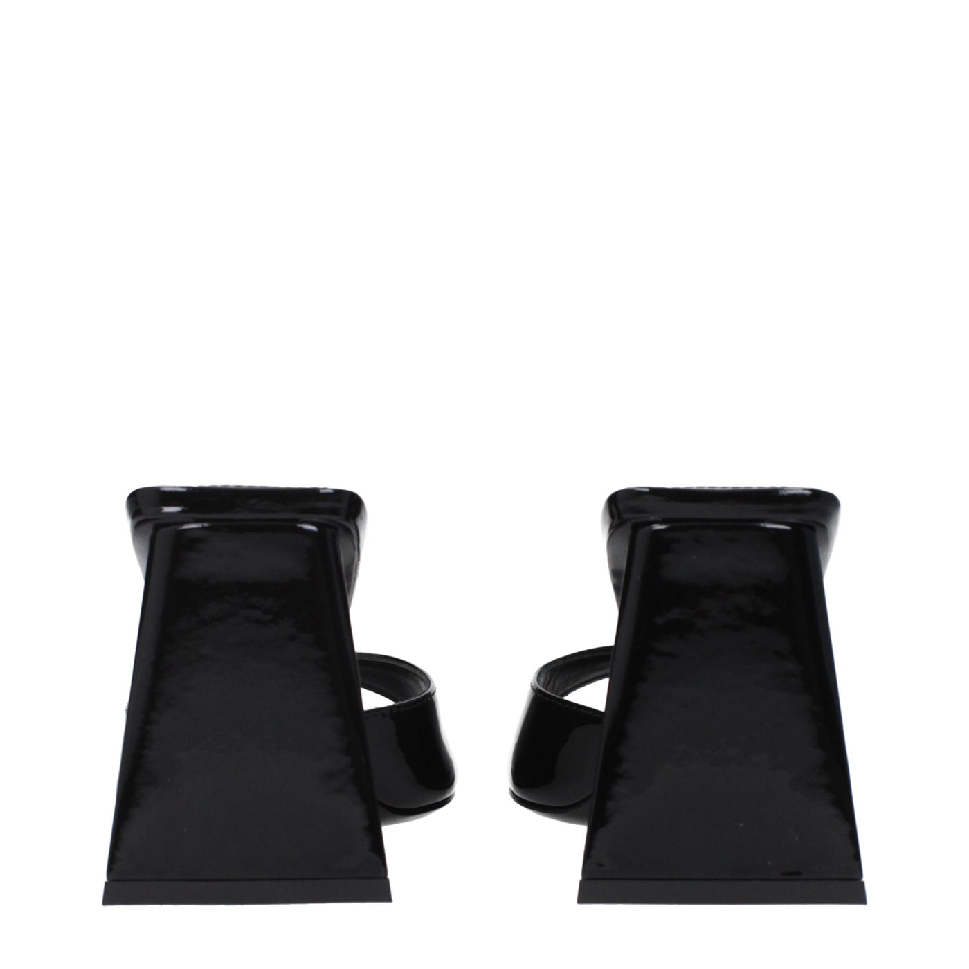 The Attico Black Leather Stiletto Heel Sandals