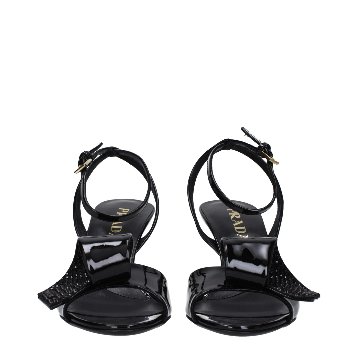 Prada Black Leather Stiletto Heel Sandals