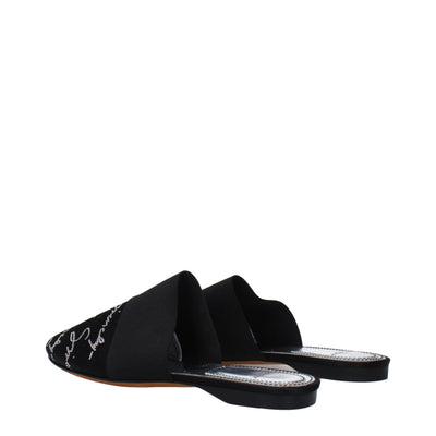 Givenchy Black Satin Slippers