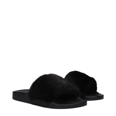 Givenchy Black Cotton Slippers