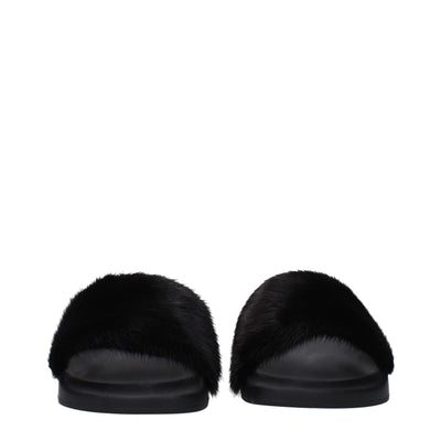 Givenchy Black Cotton Slippers