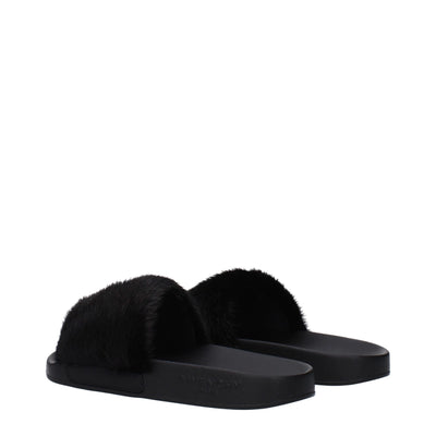 Givenchy Black Cotton Slippers
