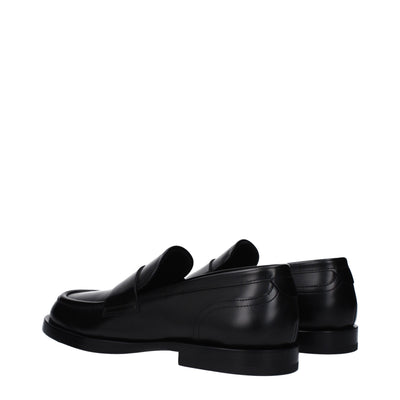 Dolce & Gabbana Black Leather Slip-On Loafers