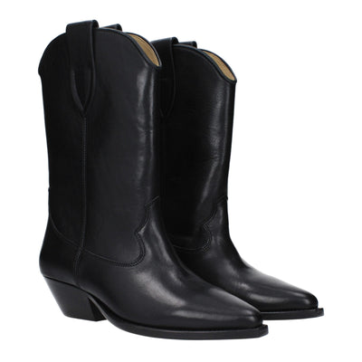 Isabel Marant Black Leather Ankle Boots
