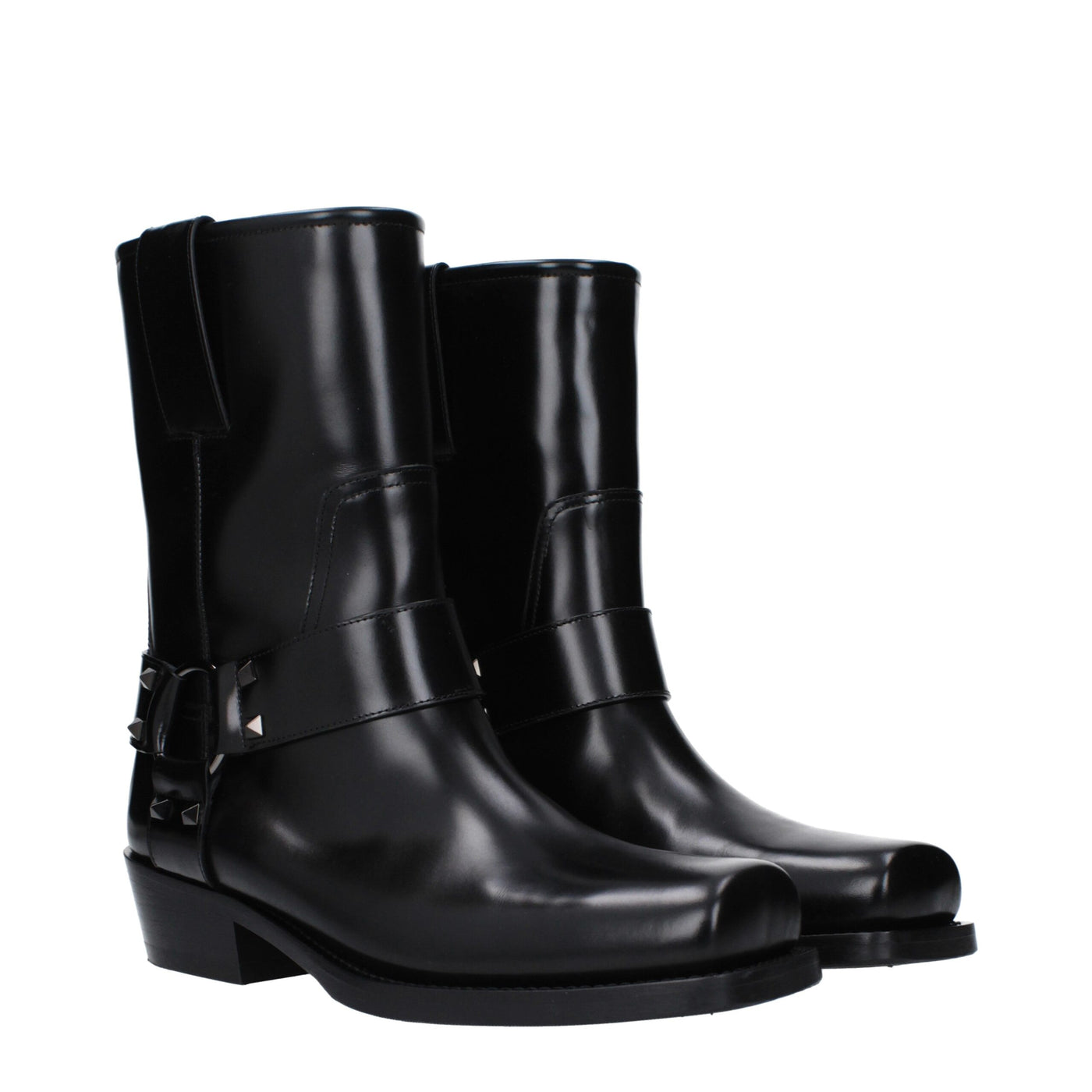 Valentino Garavani Black Leather Ankle Boots