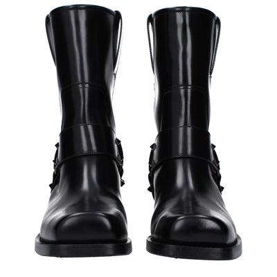 Valentino Garavani Black Leather Ankle Boots