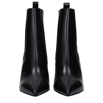 Valentino Garavani Black Leather Ankle Boots