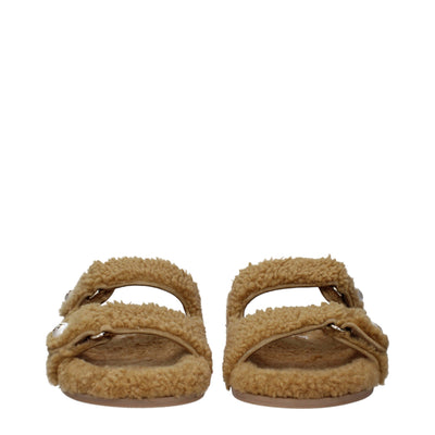 Jimmy Choo Brown Fabric Slippers