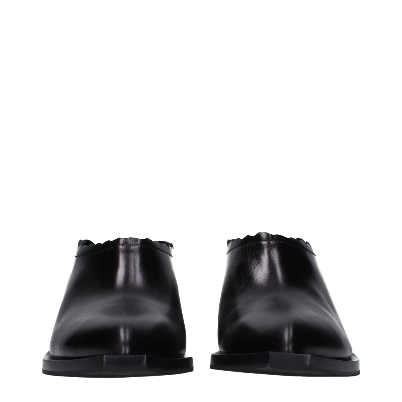 Moschino Black Leather Mules