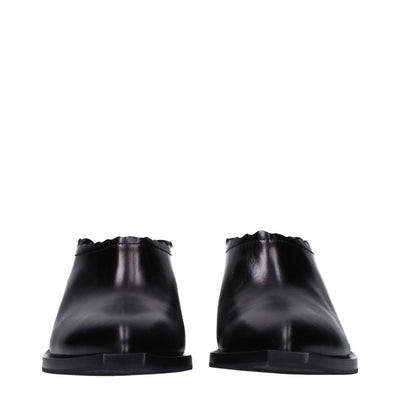 Moschino Black Leather Mules